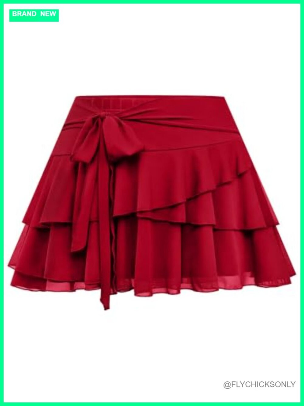 Mesh Flowy Mini Skort with Shorts Ruffle Trim